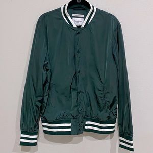 Target Goodfellow Green Water Resistant Baseball Varsity Bomber Jacket